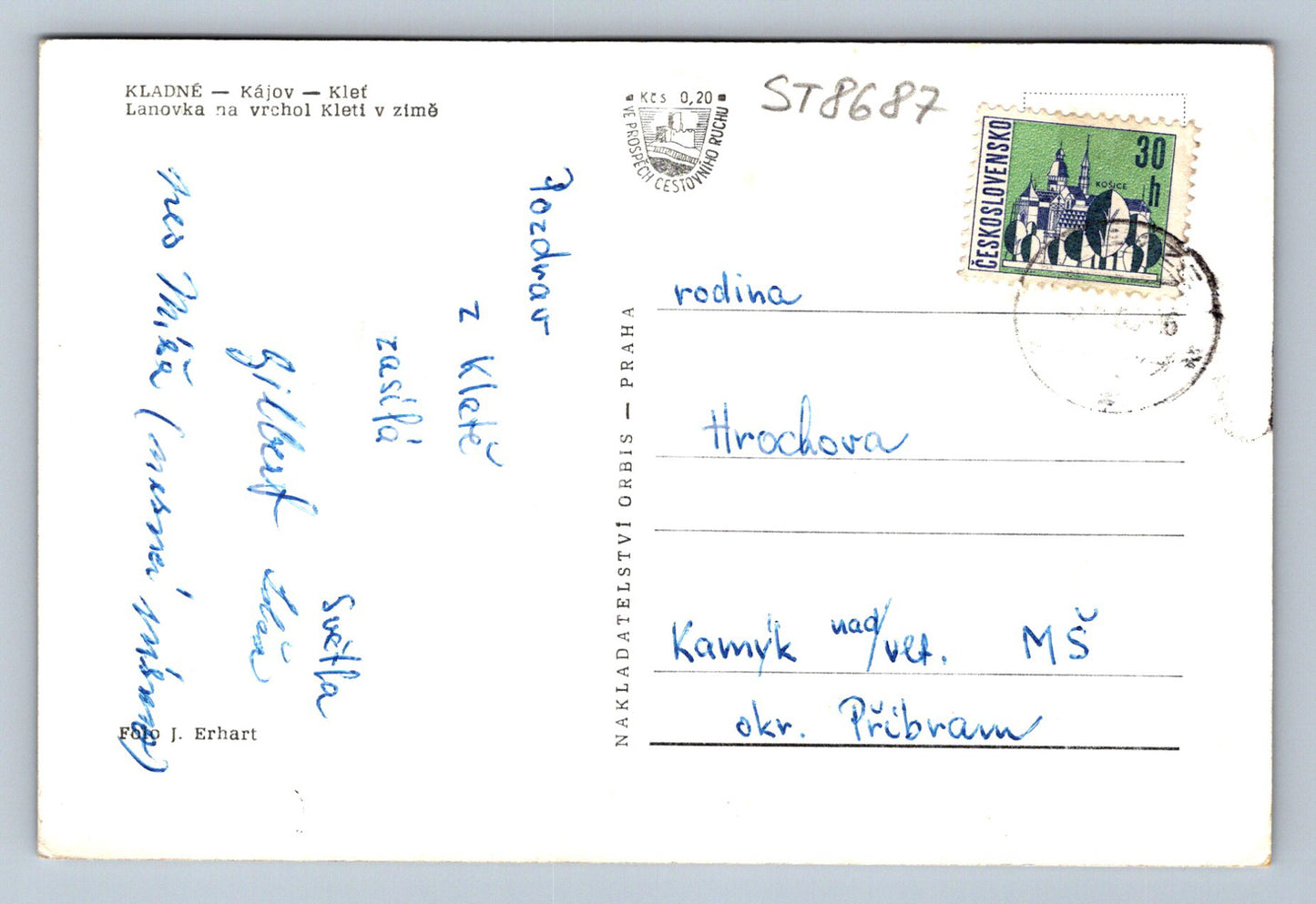 Pohlednice KLADNÉ - KÁJOV - KLEŤ (ST8687)