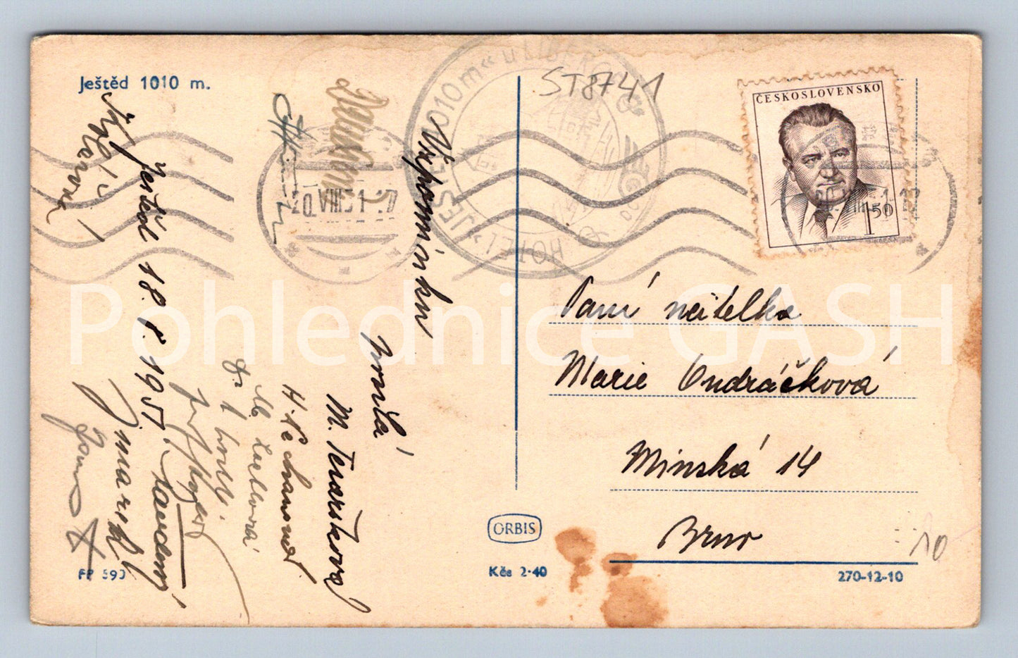 Pohlednice JEŠTĚD (ST8741)