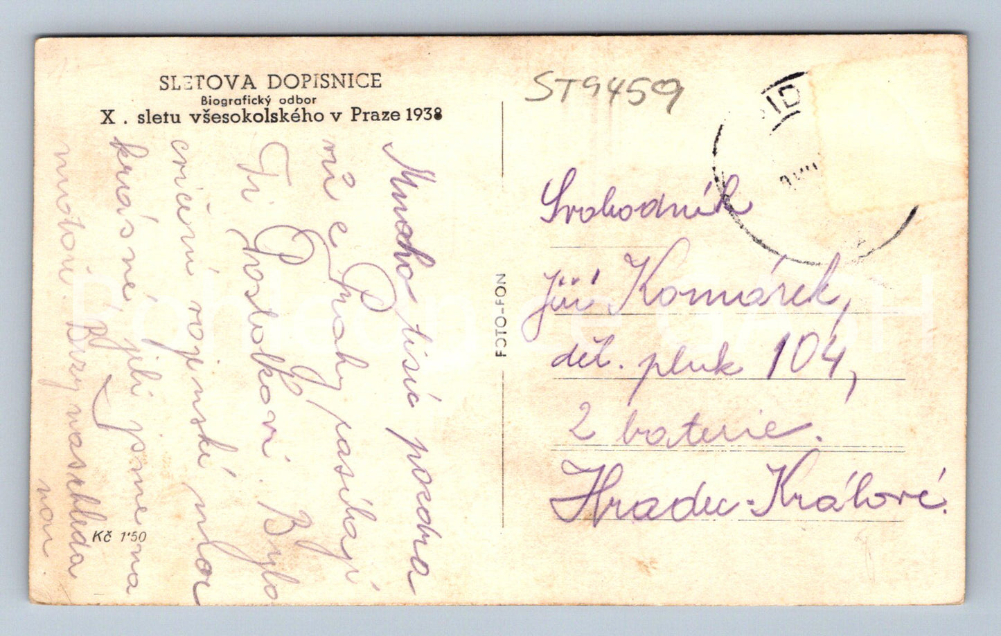 Pohlednice X. SLETU VŠESOKOLSKÉHO V PRAZE 1938 (ST9459)