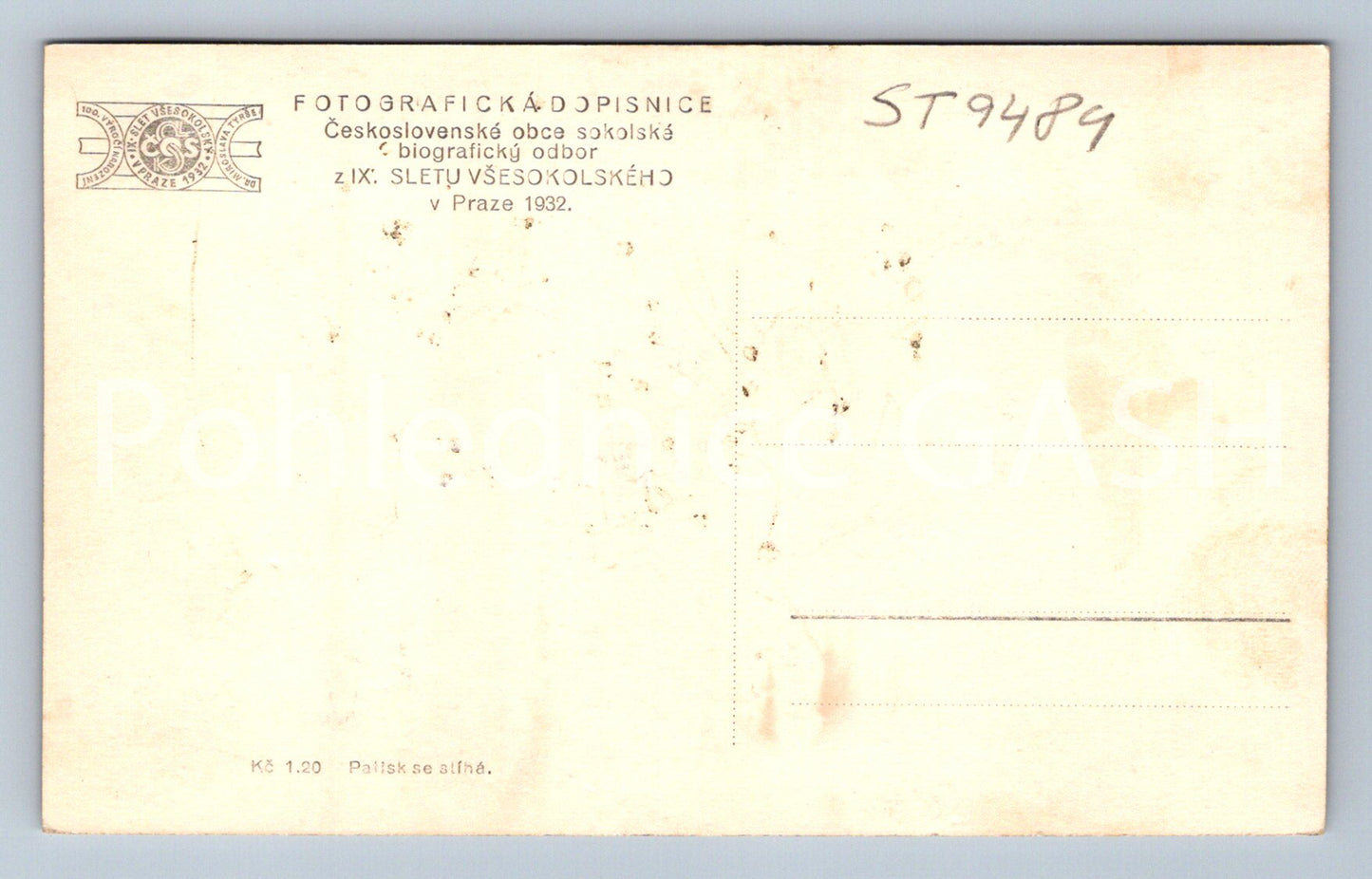Pohlednice Z IX. SLETU VŠESOKOLSKÉHO V PRAZE 1932 (ST9489)