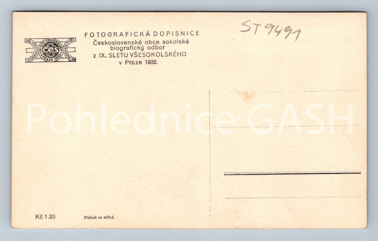 Pohlednice Z IX. SLETU VŠESOKOLSKÉHO V PRAZE 1932 (ST9491)