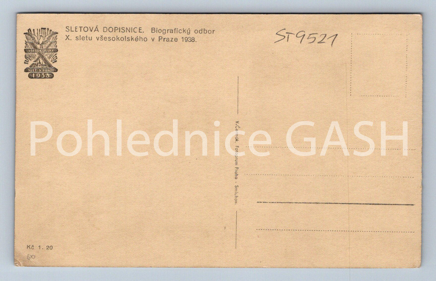 Pohlednice X. SLETU VŠESOKOLSKÉHO V PRAZE 1938 (ST9521)