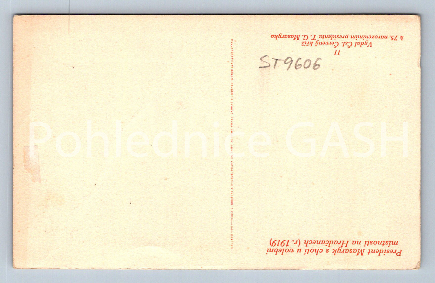 Pohlednice T.G. MASARYK (ST9606)
