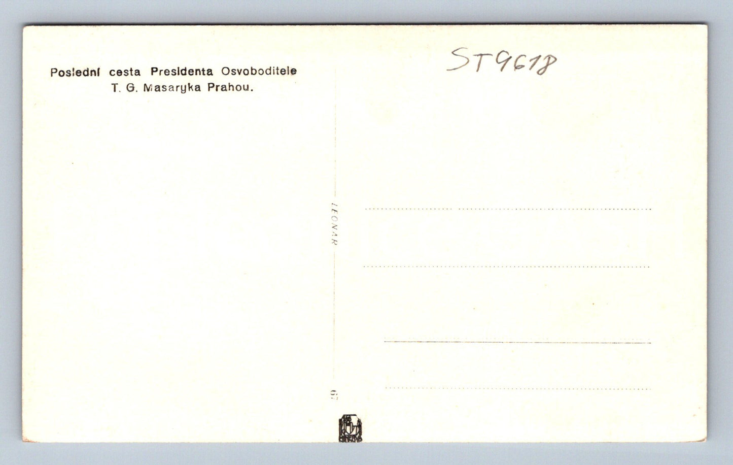 Postcard TG MASARYK (ST9618)