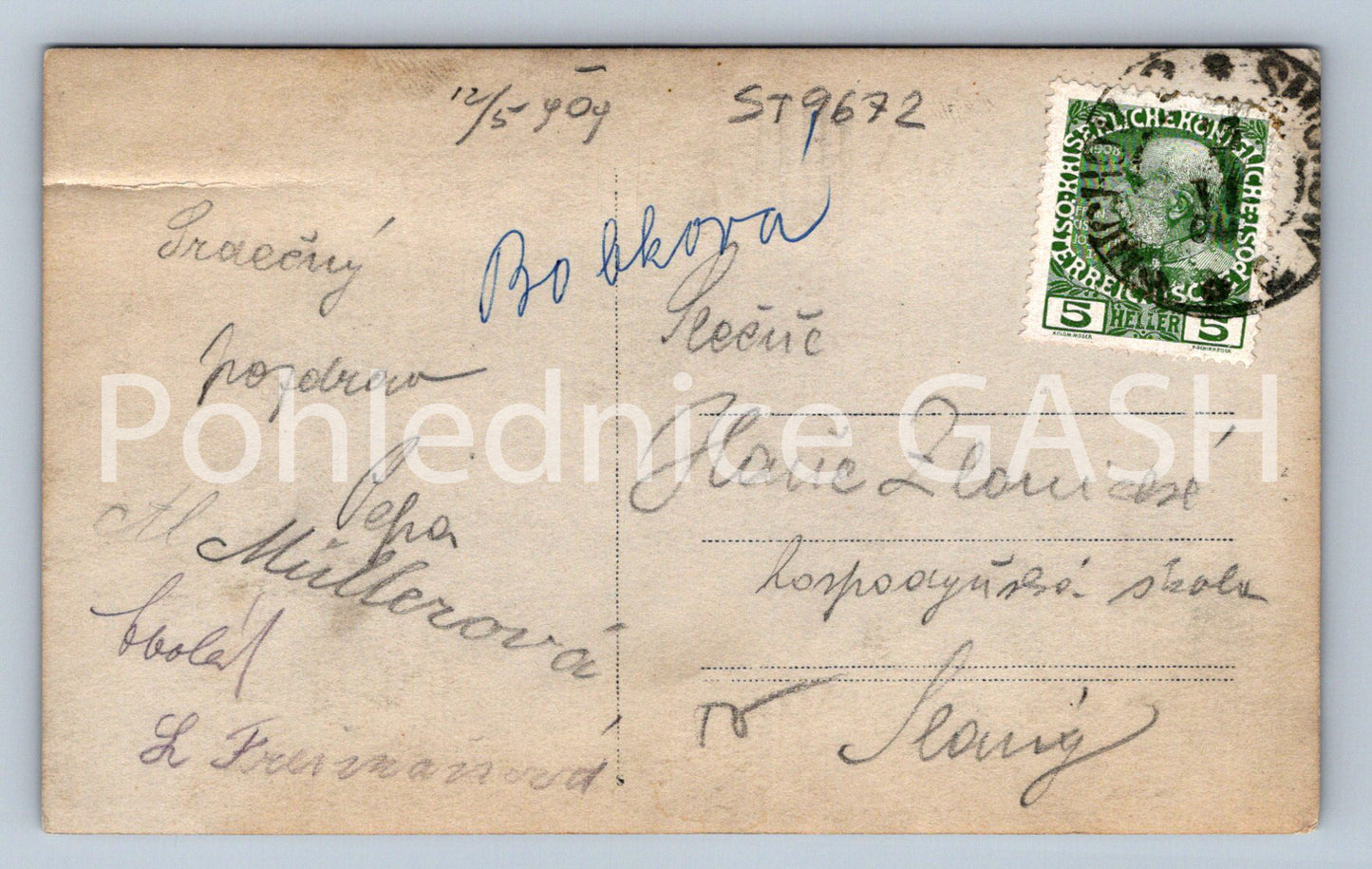 Pohlednice ŽENA V ŠATECH (ST9672)