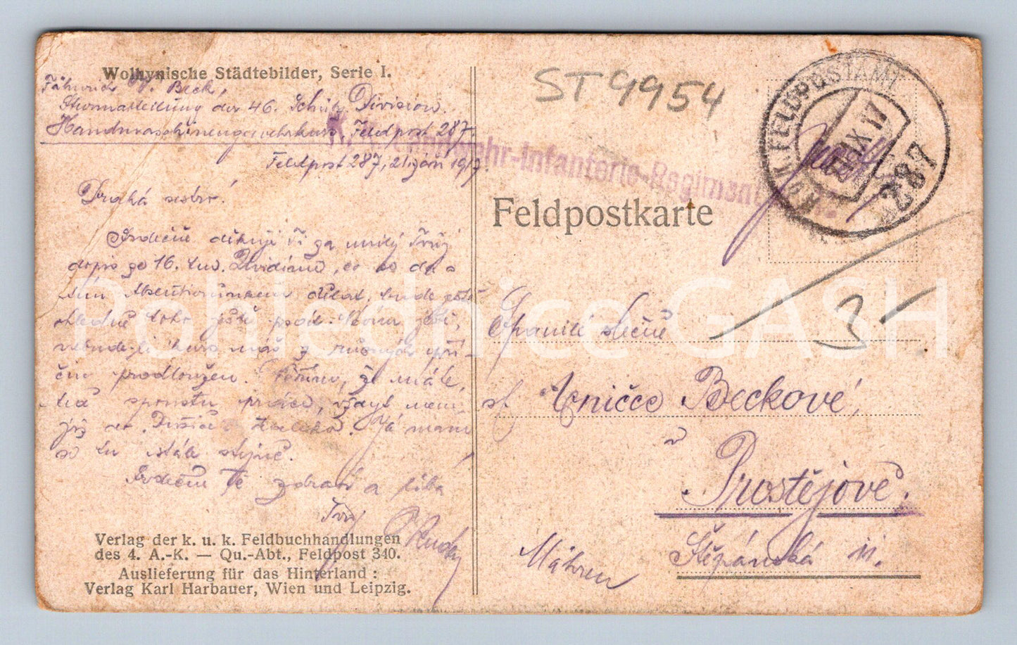 Pohlednice ČESKÉ MĚSTO vojenský (ST9954)