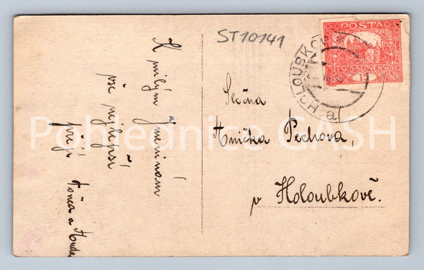 Pohlednice ŽENA S KVĚTY (ST10141)