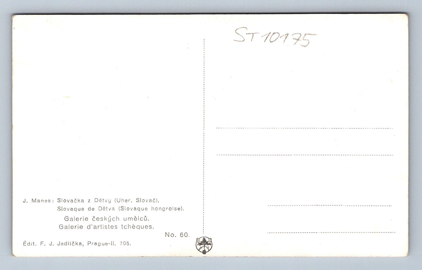 Pohlednice J MANES . SLOVAČKA Z DĚTVY (ST10175)