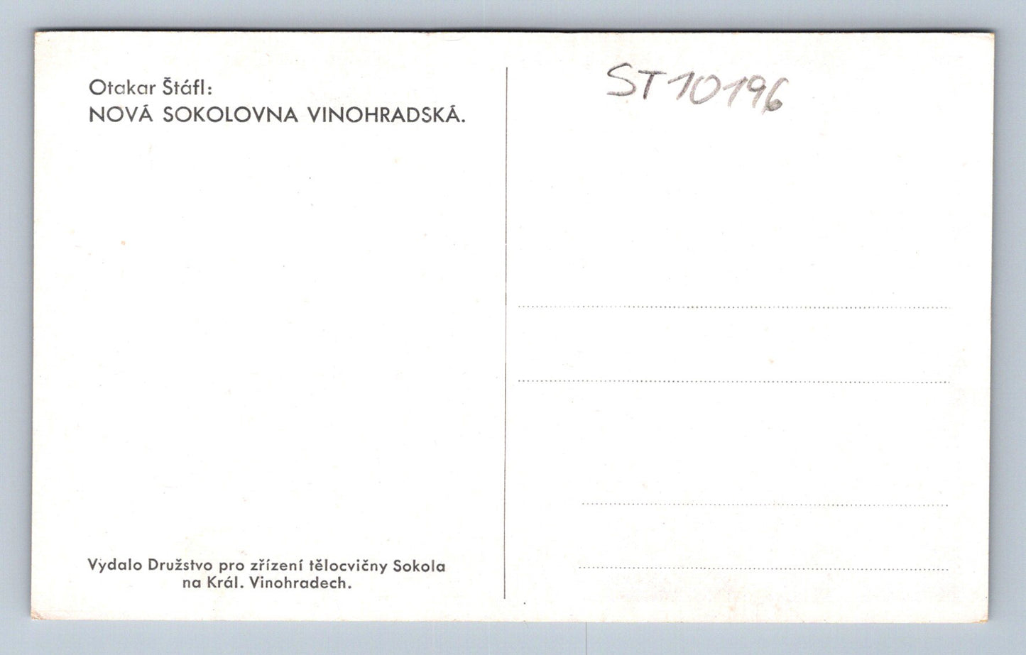 Pohlednice NOVÁ SOKOLOVNA VINOHRADSKÁ (ST10196)