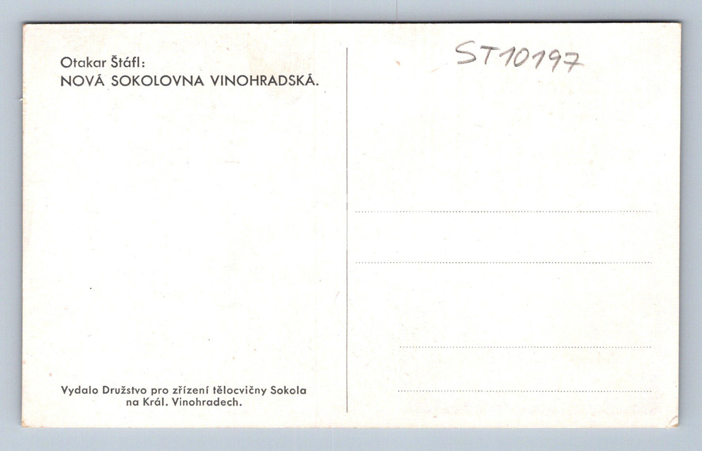 Pohlednice NOVÁ SOKOLOVNA VINOHRADSKÁ (ST10197)