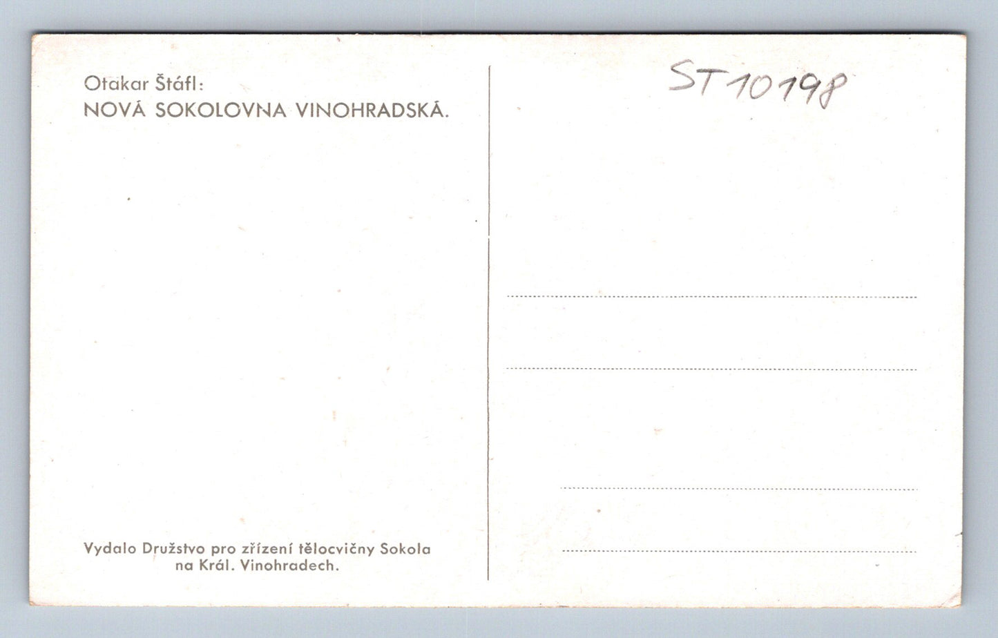 Pohlednice NOVÁ SOKOLOVNA VINOHRADSKÁ (ST10198)