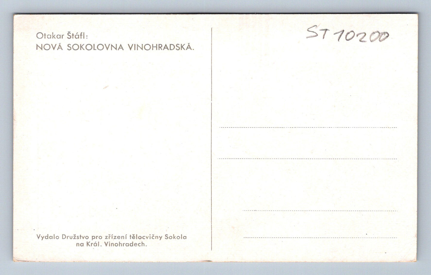 Pohlednice NOVÁ SOKOLOVNA VINOHRADSKÁ (ST10200)