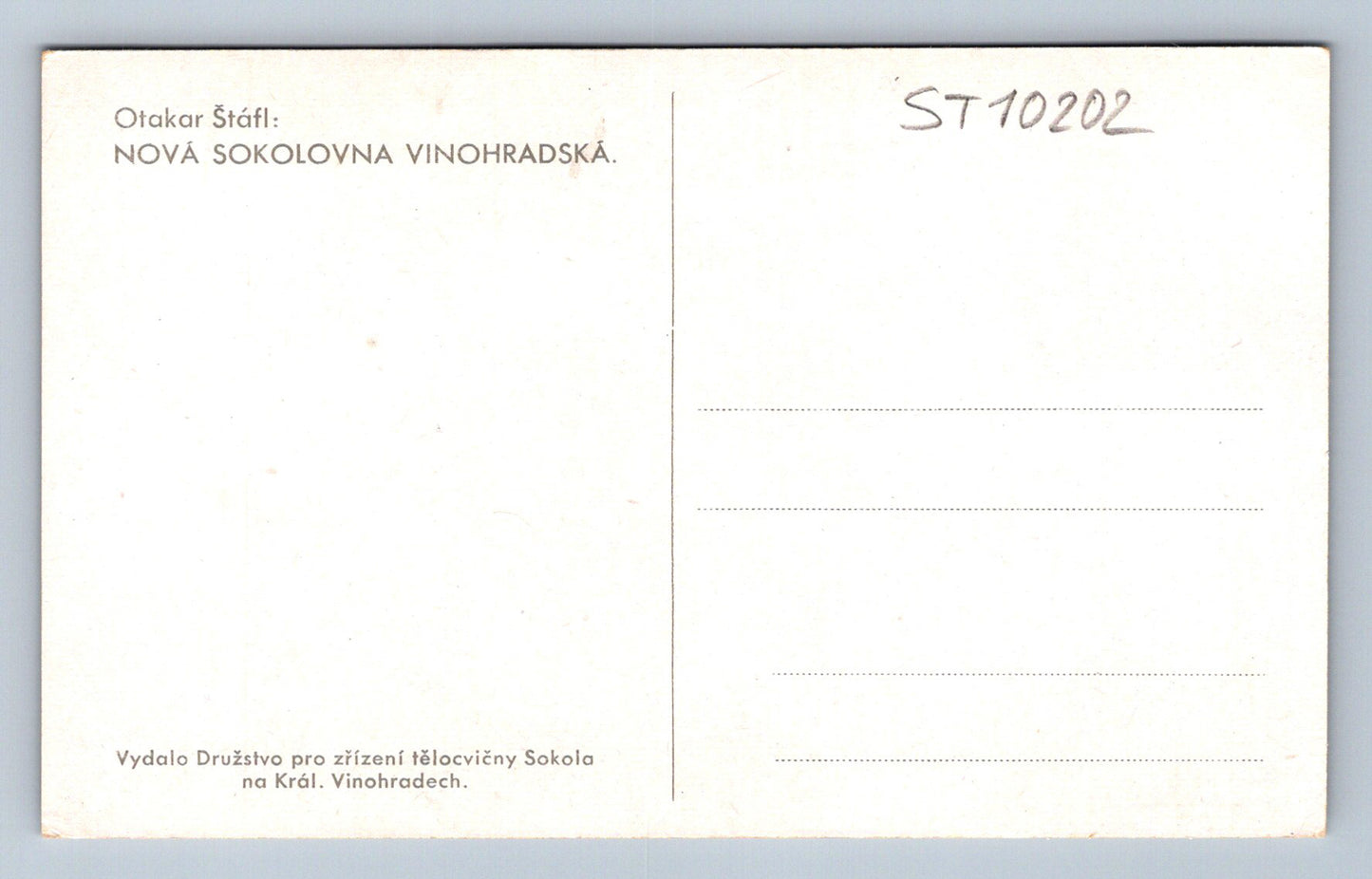 Pohlednice NOVÁ SOKOLOVNA VINOHRADSKÁ (ST10202)
