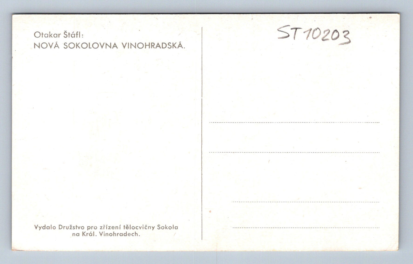 Pohlednice NOVÁ SOKOLOVNA VINOHRADSKÁ (ST10203)