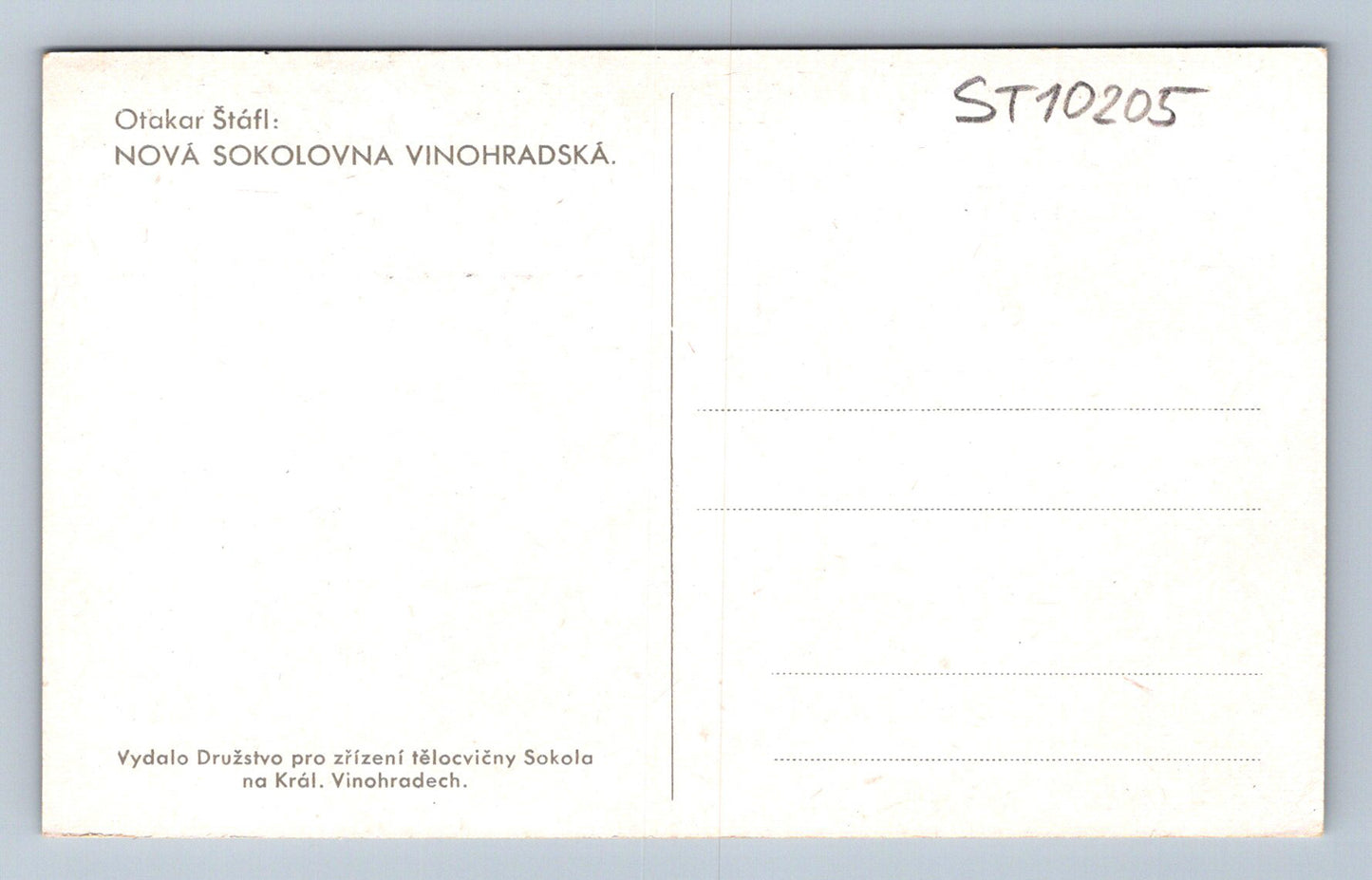Pohlednice NOVÁ SOKOLOVNA VINOHRADSKÁ (ST10205)