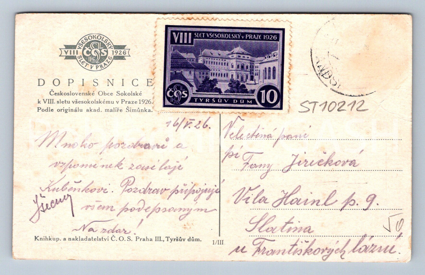 Pohlednice SLET VŠESOKOLSKÝ 1926 V PRAZE (ST10212)