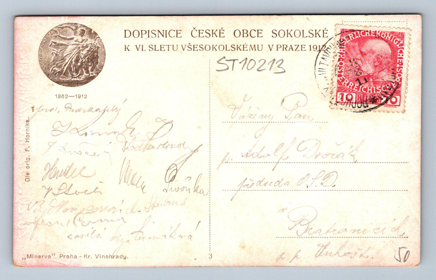 Pohlednice VI. SLET VŠESOKOLSKÝ V PRAZE 1912 (ST10213)