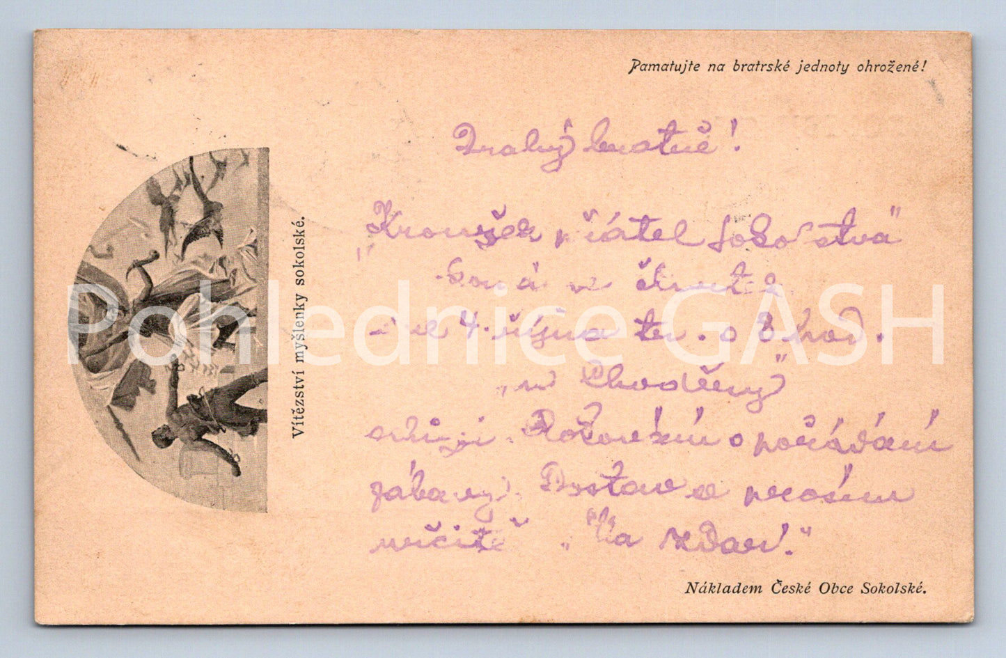 Pohlednice PAMATUJTE NA BRATRSKÉ JEDNOTY OHROŽENÉ SOKOL (ST10218)