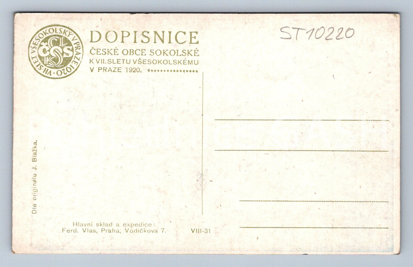 Pohlednice VII. SLET VŠESOKOLSKÝ V PRAZE (ST10220)