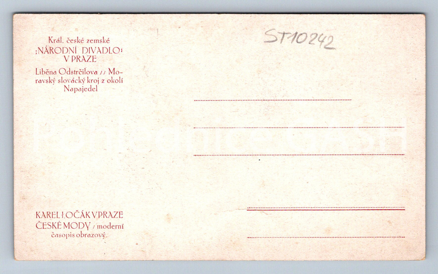 Pohlednice KRÁL. ČESKÉ ZEMSKÉ - NÁRODNÍ DIVADLO V PRAZE (ST10242)