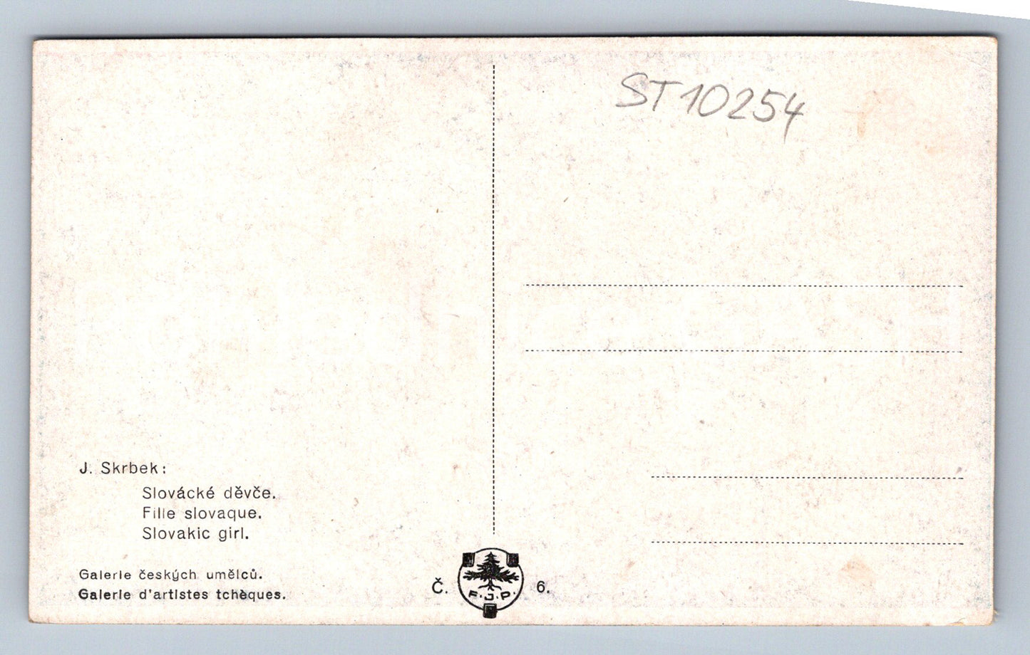 Pohlednice J. SKRBEK - SLOVÁCKÉ DĚVČE (ST10254)