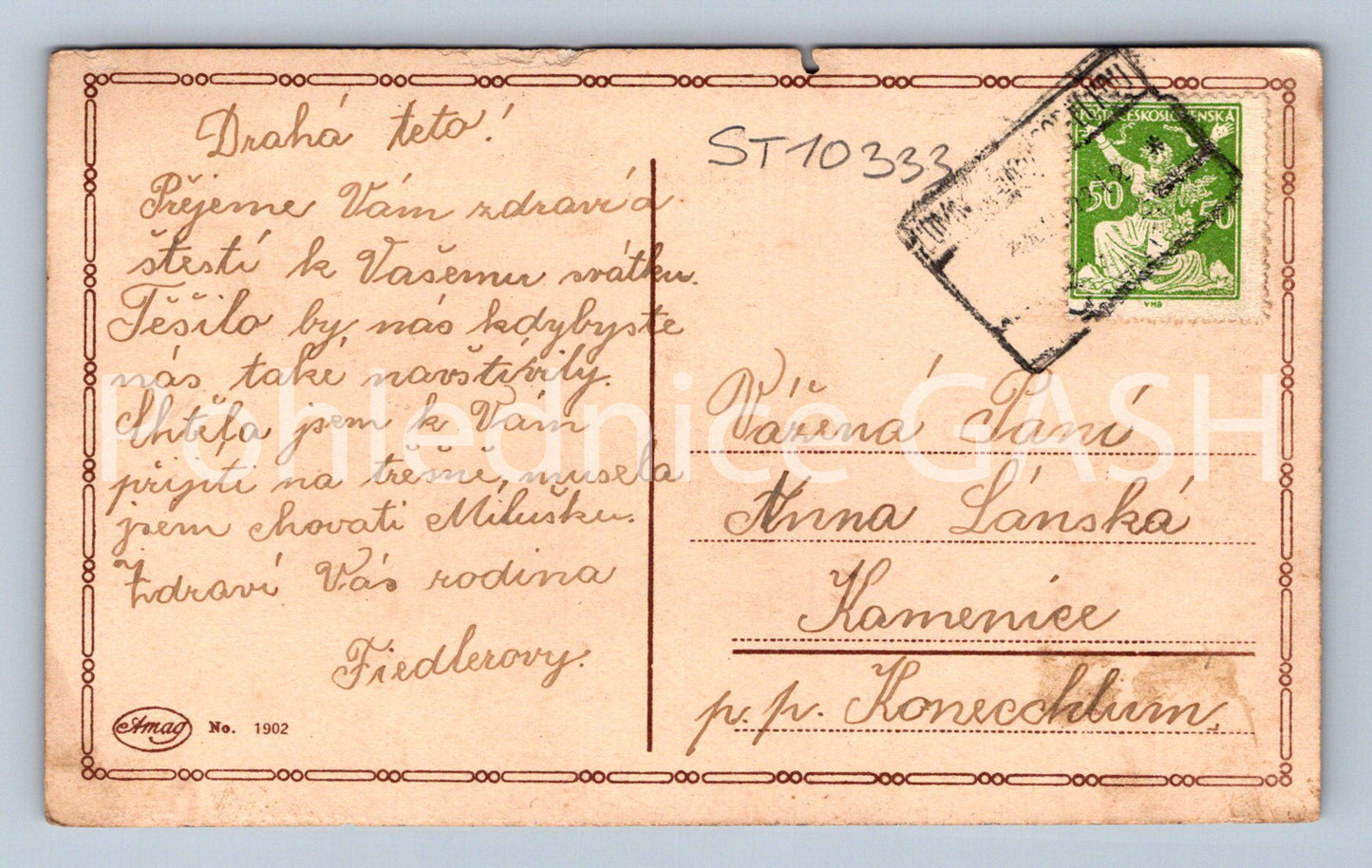 Pohlednice SRDEČNÉ PŘÁNÍ (ST10333)