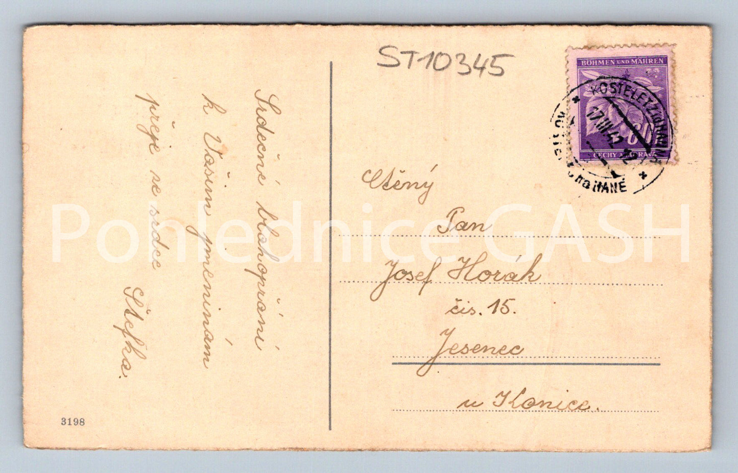 Pohlednice SRDEČNÉ BLAHOPŘÁNÍ K JMENINÁM (ST10345)