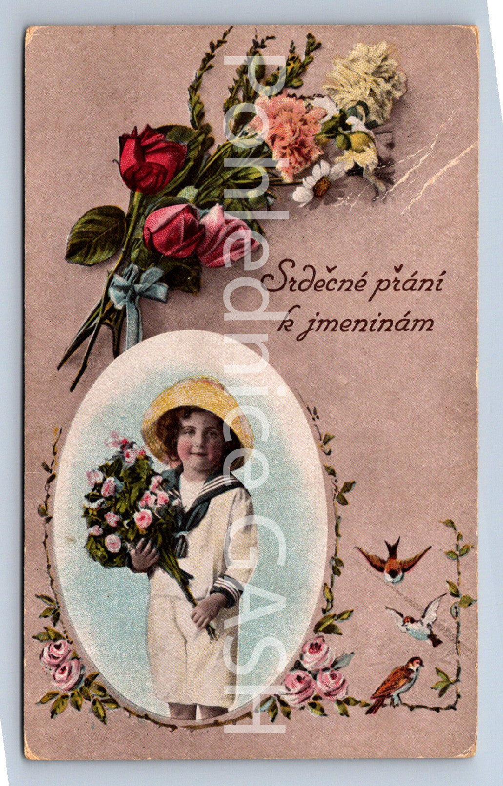 Pohlednice SRDEČNÉ PŘÁNÍ K JMENINÁM (ST10356)