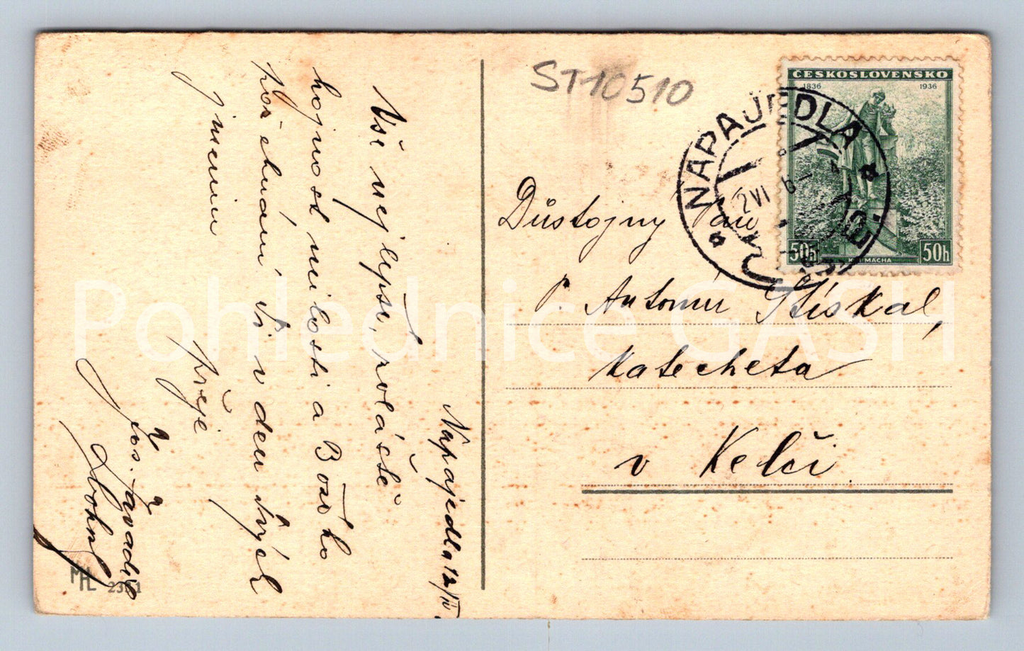 Pohlednice SRDEČNÉ PŘÁNÍ K JMENINÁM (ST10510)
