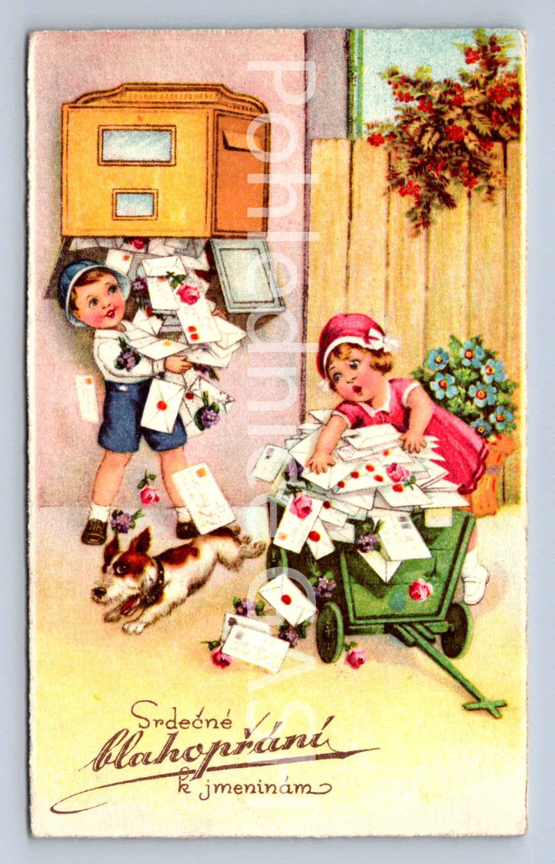 Pohlednice SRDEČNÉ BLAHOPŘÁNÍ K JMENINÁM (ST10515)