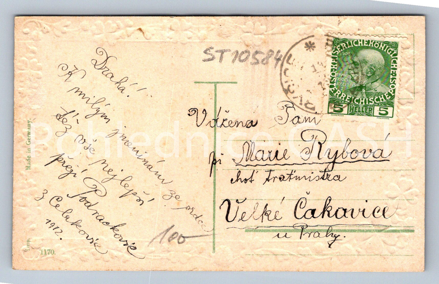 Pohlednice SRDEČNÉ PŘÁNÍ (ST10584)