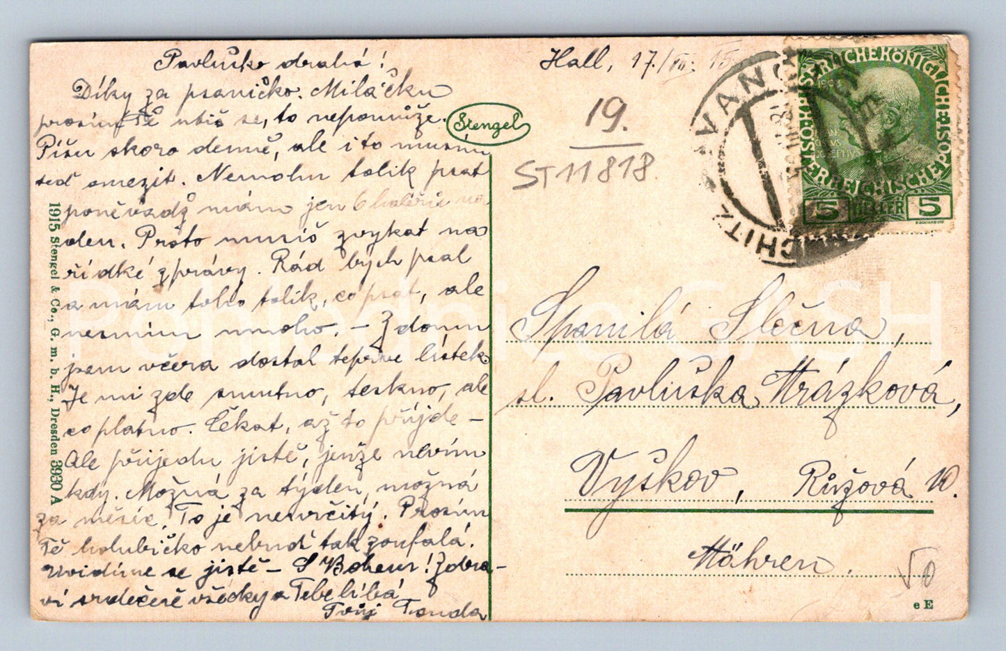 Postcard HALL I. TIROL 559 M (ST11818)