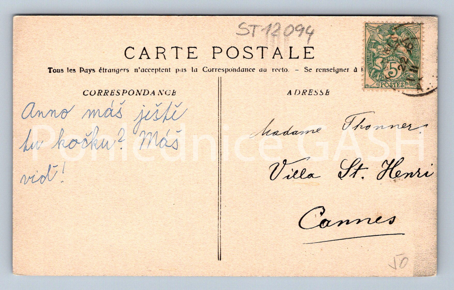 Postcard CORNICHE D'OR (ST12094)