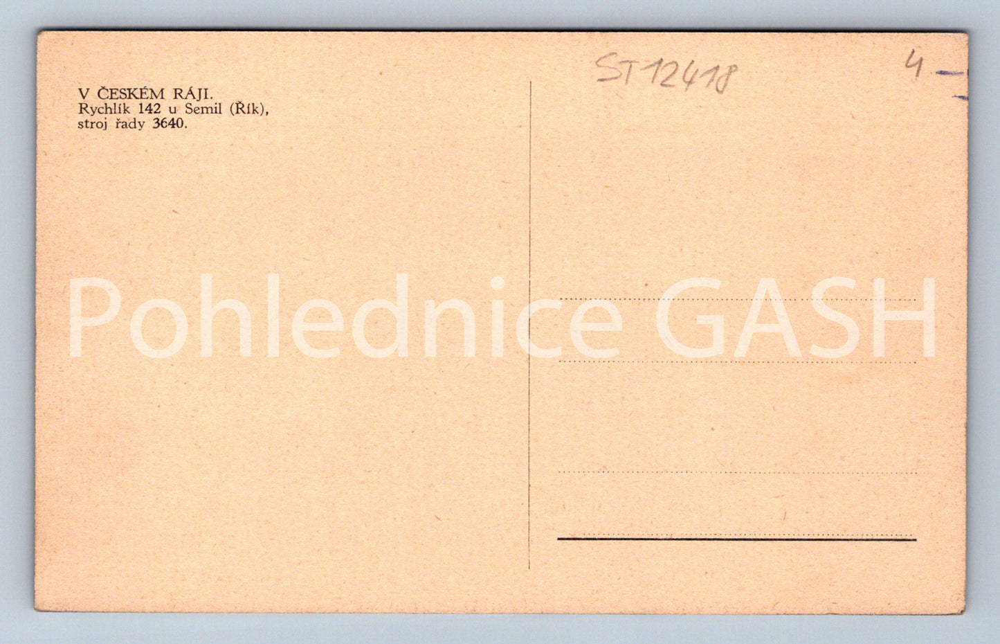 Pohlednice V ČESKÉM RÁJI - RYCHLÍK 142 U SEMIL (ST12418)