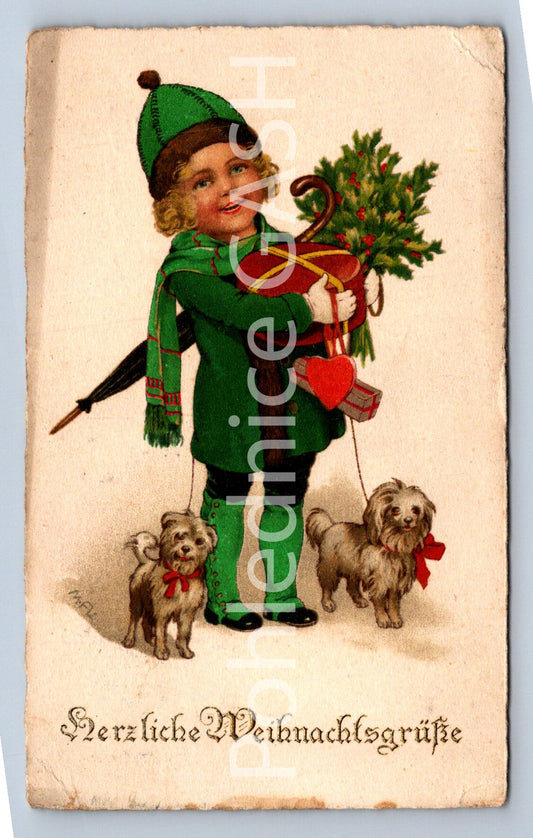 Pohlednice HERZLICHE WEIBNACHTSGRÜSSE (ST12480)