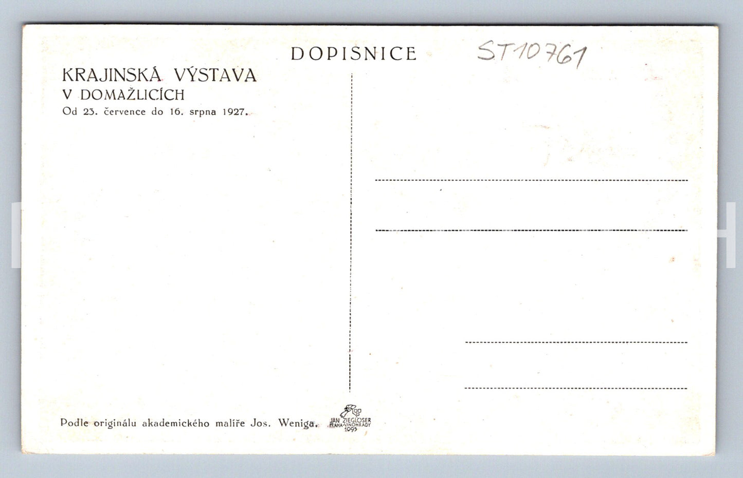 Pohlednice KRAJSKÁ VÝSTAVA V DOMAŽLICÍCH (ST10761)