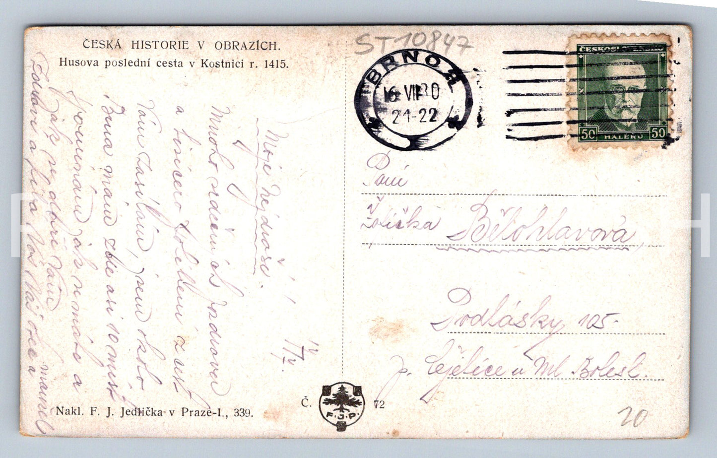 Postcard CZECH HISTORY HUS'S LAST JOURNEY IN OSTENTION (ST10847)