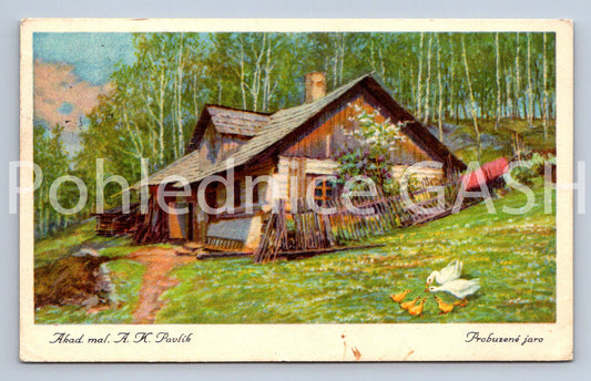 Pohlednice AK. MALÍŘ A. K. PAVLÍK - PROBUZENÉ JEZERO (ST10902)