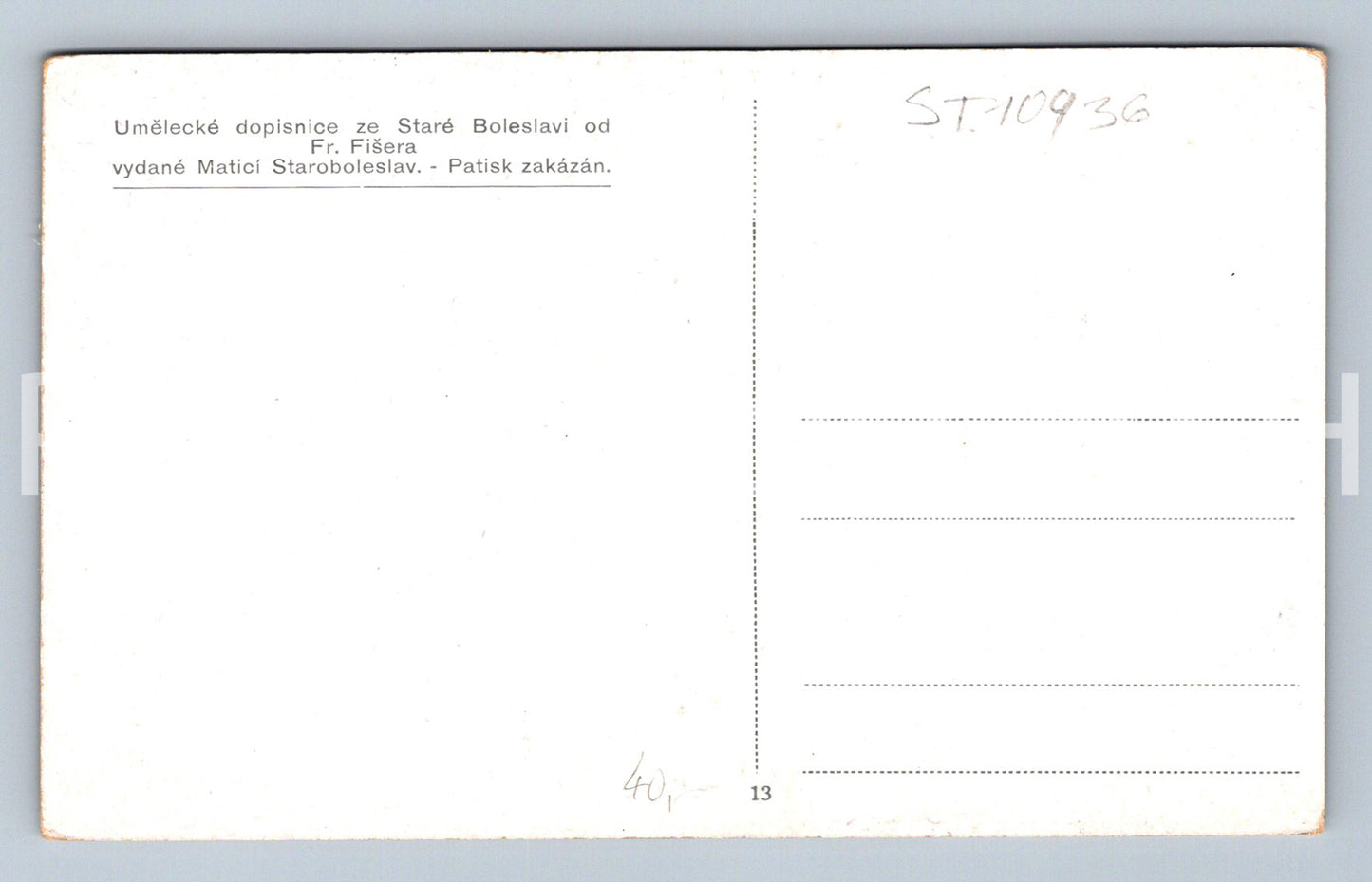 Pohlednice BENIGNA Z LOBKOVIC (ST10936)