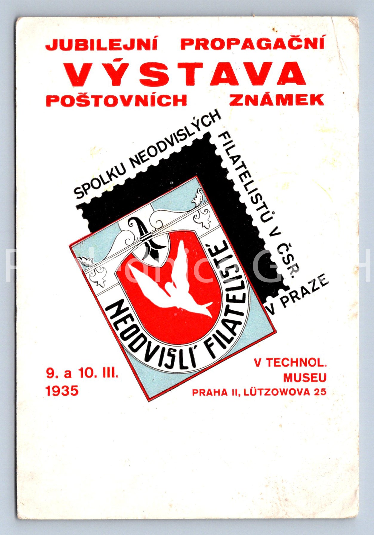Pohlednice JUBILEJNÍ VÝSTAVA POŠTOVNÍCH ZNÁMEK 1935 (ST10959)