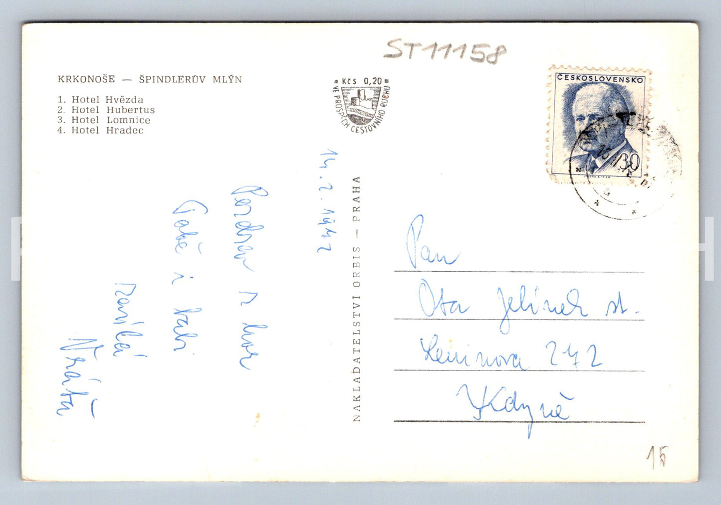 Pohlednice KRKONOŠE - ŠPINDLERŮV MLÝN - KOLÁŽ (ST11158)