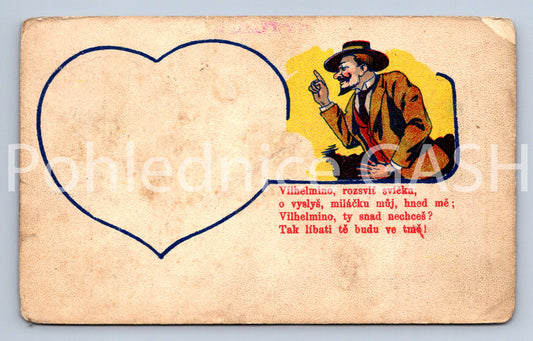 Pohlednice VILHELMINO, ROZSVIŤ SVÍČKU... (ST11275)