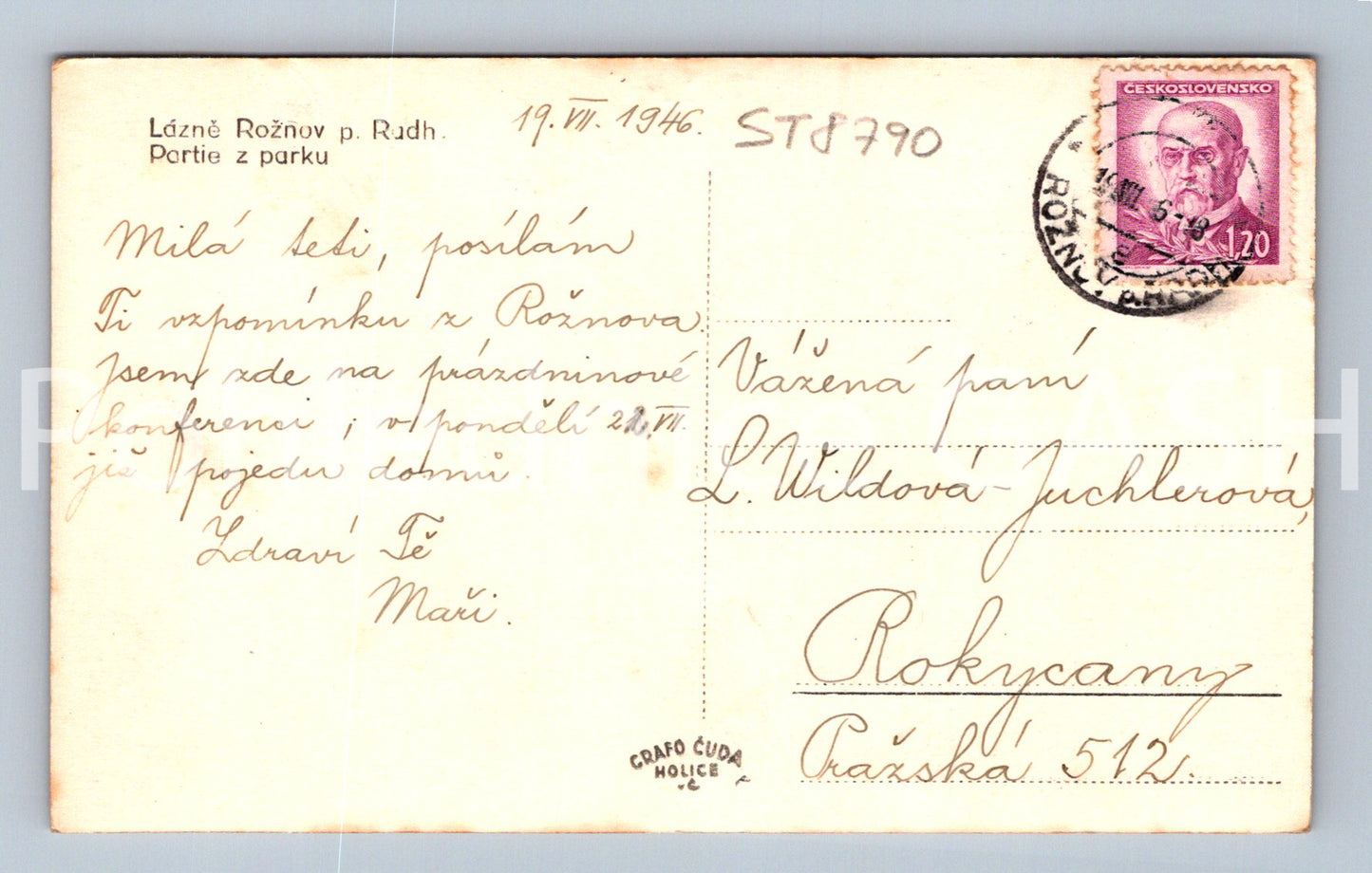 Pohlednice LÁZNĚ ROŽNOV POD RADHOŠTĚM (ST8790)