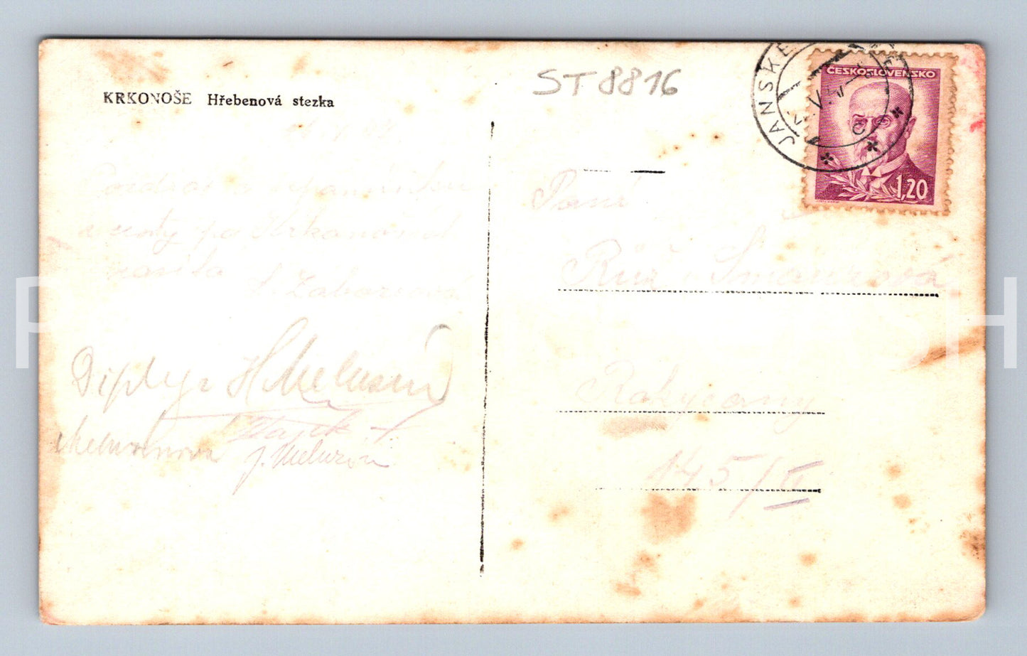 Pohlednice KRKONOŠE - HŘEBENOVÁ STEZKA (ST8816)