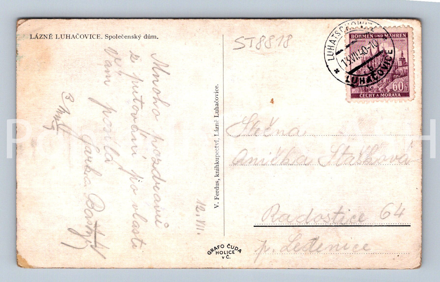 Pohlednice LÁZNĚ LUHAČOVICE (ST8818)