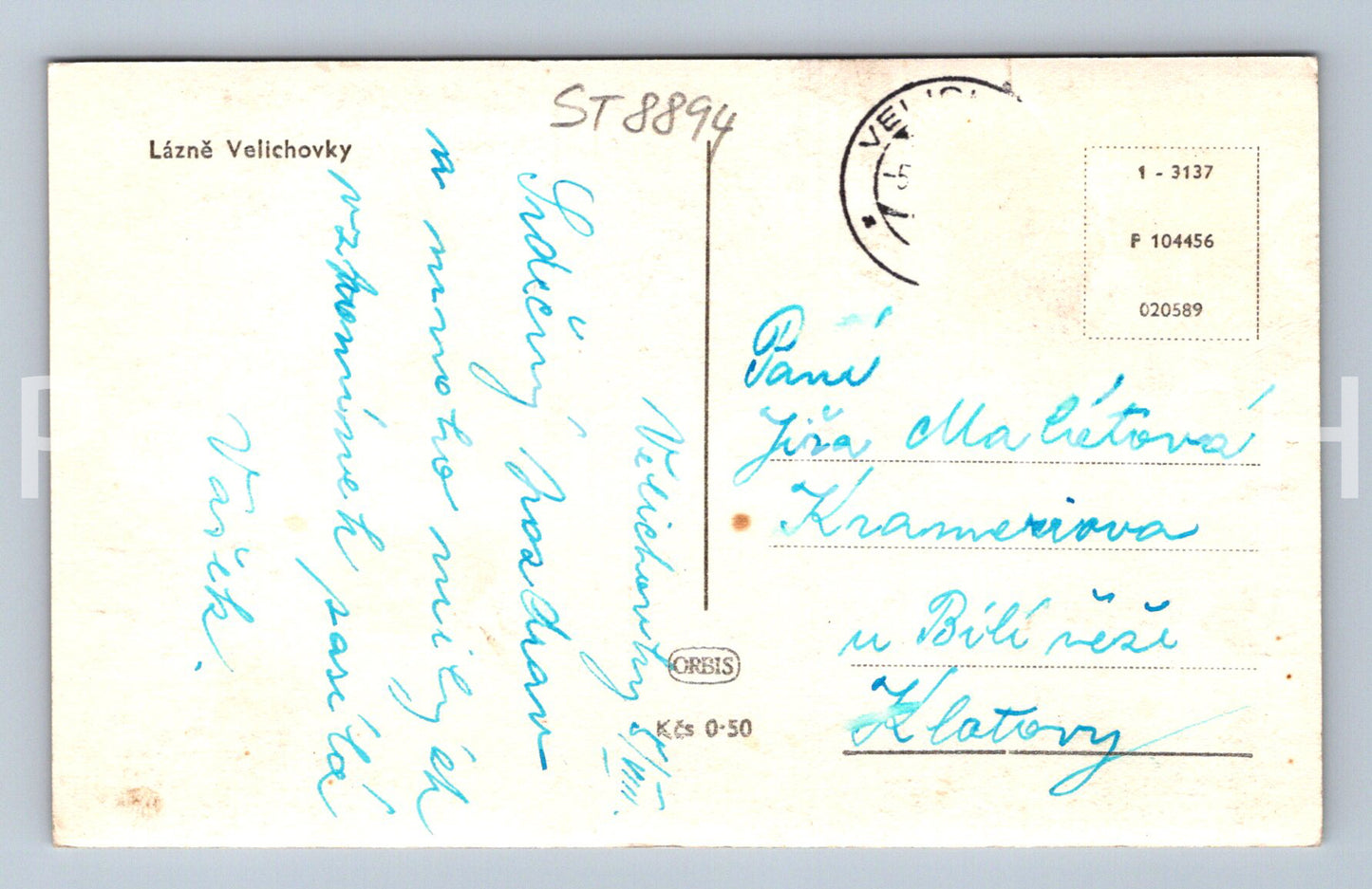 Pohlednice LÁZNĚ VELICHOVKY (ST8894)