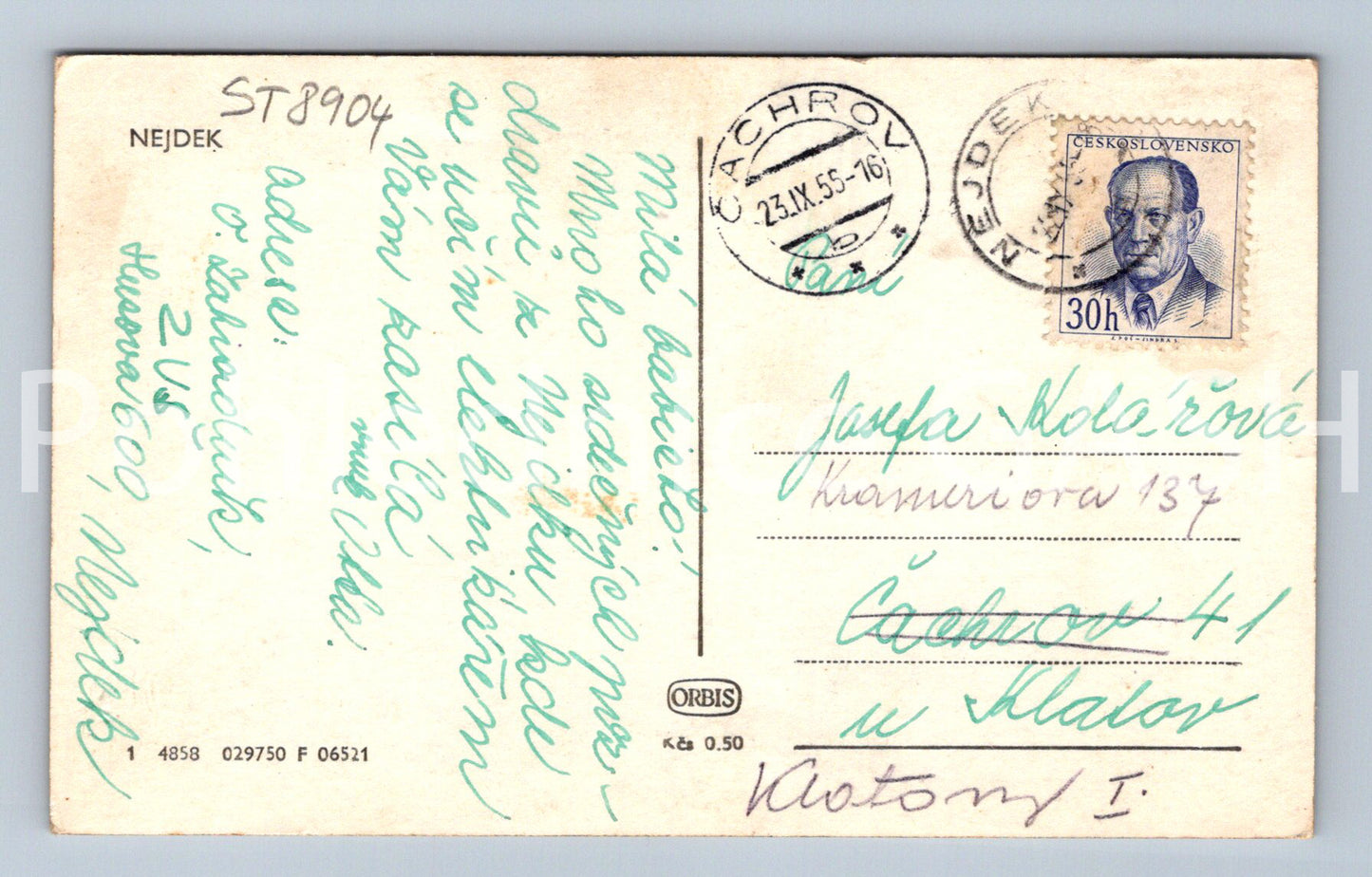 Pohlednice NEJDEK (ST8904)