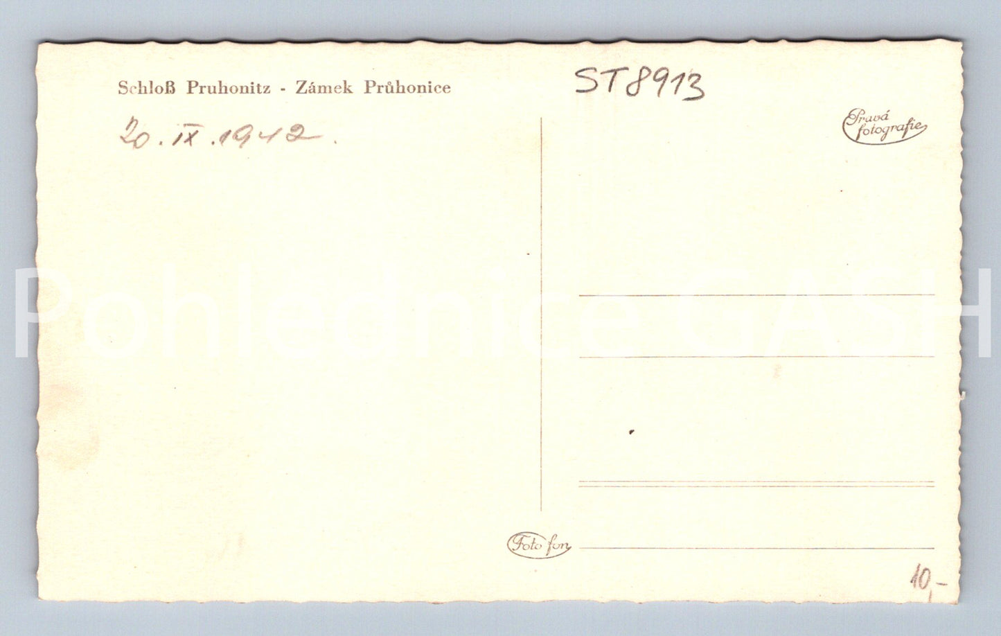 Pohlednice ZÁMEK PRŮHONICE (ST8913)