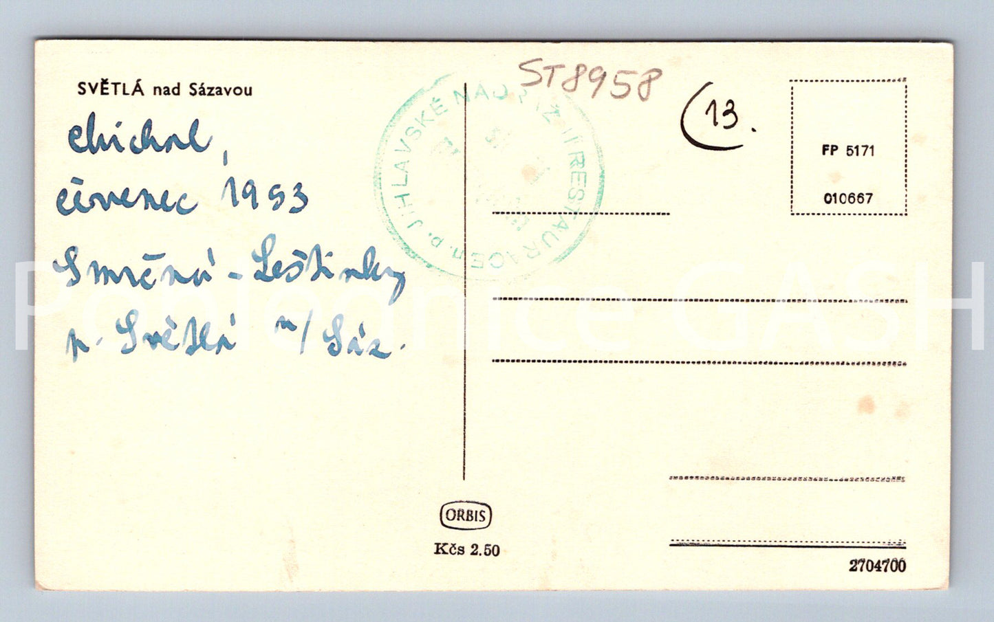Pohlednice SVĚTLÁ NAD SÁZAVOU (ST8958)