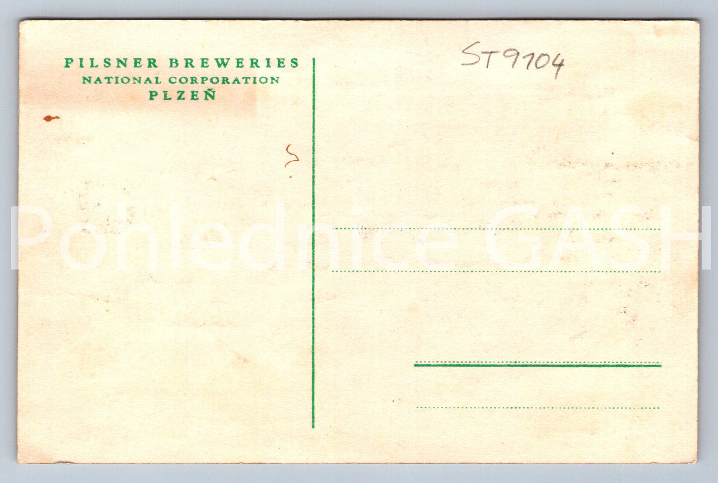 Postcard PILSEN BEER PILSNER URQUELL (ST9104)